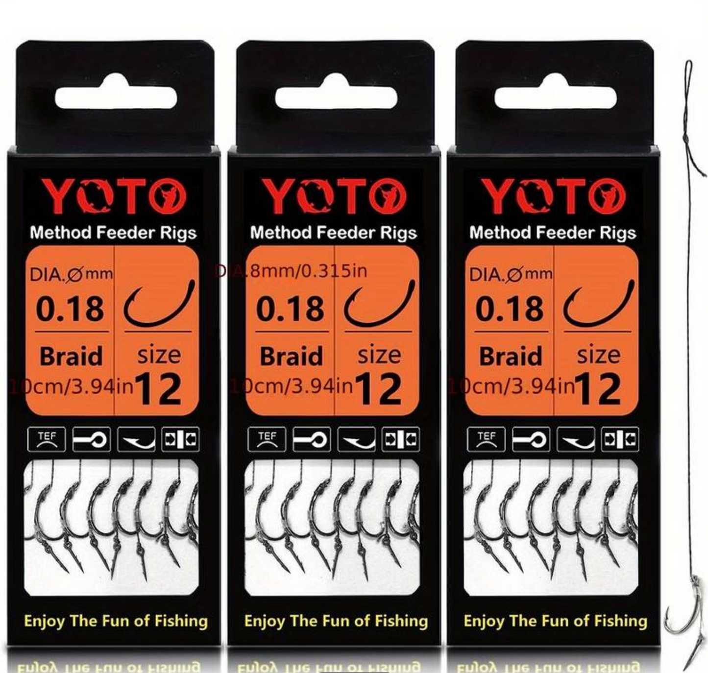 Set van 8 stks scherpe vishaken met extra haak voor lokvoer 12mm