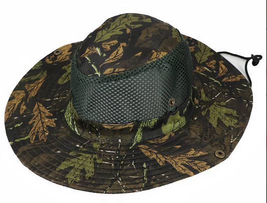 Buiten Cowboy Hoed, Beschermende En Ademende Hoed, Camouflage Zonnehoed, Vissershoed, stijl Groen