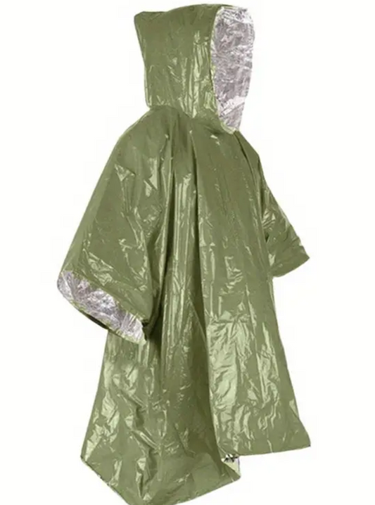 1 Stuk Draagbare Noodsurvival Regenjas Poncho Voor Vissen, Kamperen En Wandelen (L*B = 100*130)